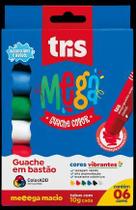 Guache em Bastão Mega Guache Color 6 Cores Regulares Tris Guache em Bastão Mega Guache Color 6 Cores Regulares Tris