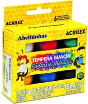 Guache Fantasia Metálica Conjunto 6 Cores, Acrilex Guache Fantasia Metálica Conjunto 6 Cores, Acrilex