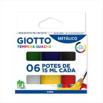 Guache Giotto metálico com 6 cores 15ml