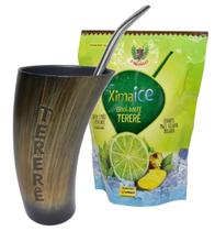 Guampa Chifre Copo De Terere Com Bomba Cuia + Erva Mate 250g