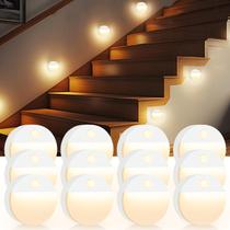 Guankai Kit com 12 Luminárias de Escada com Sensor de Movimento, Funcionamento a Pilha
