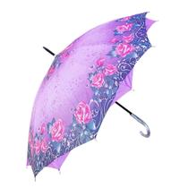 Guarda Chuva 2 Panos Grande Tecido Duplo: Automático 16 Varetas + Cabo Gancho