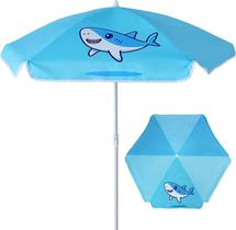 Guarda-chuva AMMSUN 1,5 m para crianças à beira-mar, tubarão azul, 5 pés Guarda-chuva AMMSUN 1,5 m para crianças à beira-mar, tubarão azul, 5 pés