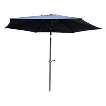 Guarda-chuva ao ar livre International Caravan 8 pés de alumínio preto Guarda-chuva ao ar livre International Caravan 8 pés de alumínio preto