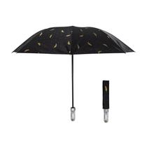 Guarda-chuva aqfkl Travel Compact Dobrável à Prova de Vento Preto