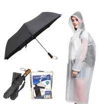 Guarda-Chuva Automático com Capa de Chuva Transparente - Tamanho G