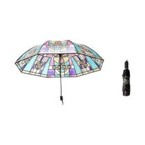 Guarda-chuva Automático Dobrável Transparente Vintage Romântico Pintado À Mão Portátil Elegante Para