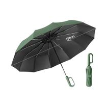Guarda-Chuva Automático Extra Grande De 12 Varetas, Resistente Ao Vento, Portátil, Dobrável, Preto