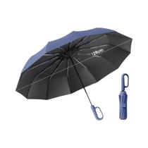 Guarda-chuva Automático Extra Grande De 12 Varetas, Resistente Ao Vento, Portátil, Dobrável, Preto