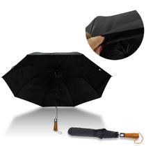 Guarda Chuva Automático Grande Reforçado Com Cabo De Madeira Linha Premium