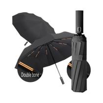 Guarda-chuva Automático Preto De 12 Varetas, Resistente a Raios UV, Espesso E Durável, Dobrável Em Guarda-chuva Automático Preto De 12 Varetas, Resistente a Raios UV, Espesso E Durável, Dobrável Em