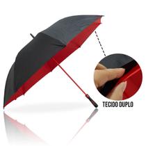 Guarda Chuva Automático Preto Tecido Duplo Grande Reforçado - FP Eletro