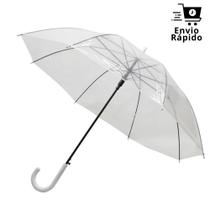 Guarda-chuva Automático Transparente Varetas Grande Resistente Com Cabo Curvo Sombrinha - maxmidia