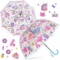 Guarda-chuva Bolha Transparente Fabbay Unicornio Infantil (66cm) - Kit com 2 Unidades