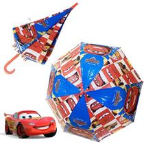 Guarda Chuva Carros Mcqueen Disney - 4 a 12 anos - Reforçado Automatico - Maquen Carro - Infantil - 48 cm raio - PANAMI