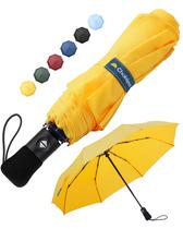 Guarda-chuva Chakipee Travel Compact à prova de vento, 97 cm, amarelo