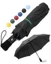 Guarda-chuva Chakipee Travel Compact à prova de vento, 97 cm, envergadura, preto