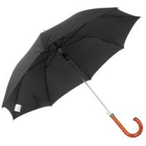 Guarda Chuva Clássico Grande Preto Fazzoletti Automático 104cm Longo Cabo de Madeira Guarda Chuva Clássico Grande Preto Fazzoletti Automático 104cm Longo Cabo de Madeira