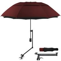 Guarda-chuva de golfe HOBVO UPF 50+ com pinça ajustável Wine 110cm