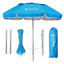 Guarda-chuva de praia AMMSUN 1,8 m com âncora de areia UPF 50+ Sky Blue Guarda-chuva de praia AMMSUN 1,8 m com âncora de areia UPF 50+ Sky Blue