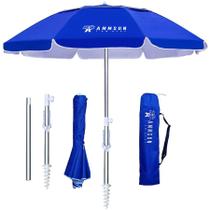 Guarda-chuva de praia AMMSUN portátil de 2 m com âncora de areia UPF 50+ azul Guarda-chuva de praia AMMSUN portátil de 2 m com âncora de areia UPF 50+ azul