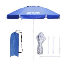 Guarda-chuva de praia LOTTAFUN 183 cm UV 50+ azul resistente ao vento