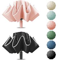 Guarda-chuva de viagem compacto Fogkey, guarda-chuva portátil dobrável para carro, guarda-chuva invertido grande à prova de vento e à prova d'água, automático, 10 costelas, 2 pacotes (preto e rosa) Guarda-chuva de viagem compacto Fogkey, guarda-chuva portátil dobrável para carro, guarda-chuva invertido grande à prova de vento e à prova d'água, automático, 10 costelas, 2 pacotes (preto e rosa)