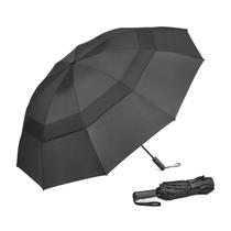 Guarda-chuva de viagem G4Free invertido 116 cm à prova de vento, aberto automaticamente, preto