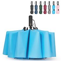 Guarda-chuva de viagem G4Free invertido 116 cm à prova de vento azul celeste