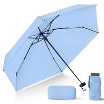 Guarda-chuva de viagem LEAGERA Compact com estojo leve azul claro Guarda-chuva de viagem LEAGERA Compact com estojo leve azul claro