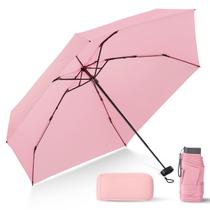 Guarda-chuva de viagem LEAGERA Compact com estojo rosa leve Guarda-chuva de viagem LEAGERA Compact com estojo rosa leve