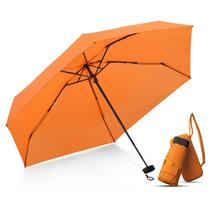 Guarda-chuva de viagem LEAGERA Compact Lightweight Orange com estojo