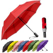 Guarda-chuva de viagem MRTLLOA, à prova de vento, ventilado, impermeável, 49 polegadas, vermelho