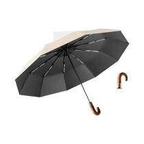 Guarda-chuva Dobrável À Prova De Vento Com Proteção UV UPF50+ Cabo Curvo Compacto Design Casual E