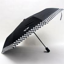 Guarda-chuva dobrável automático quadriculado (preto)