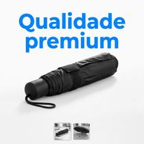 Guarda Chuva Dobrável Compacto Preto Portátil Resistente Anti Vento Impermeável Pequeno Automático Bolsa Mochila GuardaChuva Mini Leve Viagem Trabalh