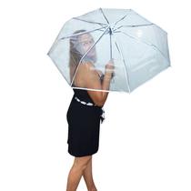 Guarda Chuva Dobrável Transparente Unissex Casamento Viagem Guarda Chuva Dobrável Transparente Unissex Casamento Viagem