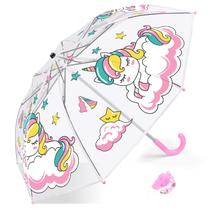 Guarda-chuva EAONE Kids Transparent Clear Stick Windproof Rain