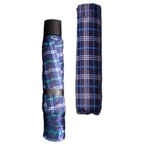 Guarda-chuva Estampa Xadrez Clássica Elegante Hastes de Alumínio 8 Costelas