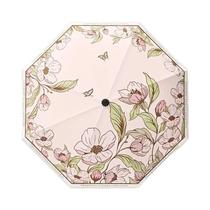 Guarda-chuva Feminino UPF50+ Com Estampa Floral Romântica E Revestimento De Vinil, Proteção UV, Guarda-chuva Feminino UPF50+ Com Estampa Floral Romântica E Revestimento De Vinil, Proteção UV,