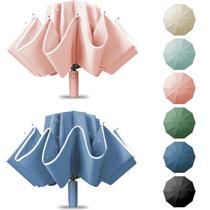 Guarda-chuva Fogkey Compact Travel Reverse Folding, 10 costelas, pacote com 2