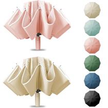 Guarda-chuva Fogkey Compact Travel Reverse Folding, 10 costelas, pacote com 2