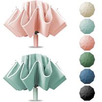 Guarda-chuva Fogkey Compact Travel Reverse Folding, 10 costelas, pacote com 2