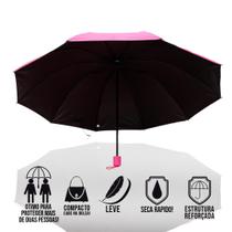 Guarda Chuva Grande Reforçado Cabe Na Bolsa Colorido Liso Sombrinha Com Proteção Solar BLACKOUT - FP ELETRO