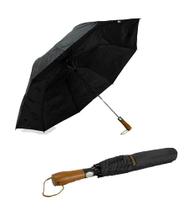 Guarda Chuva Grande Reforçado Contra Vento Cabo De Madeira Tecido Duplo Top