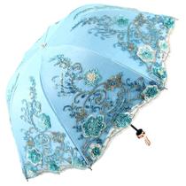 Guarda-chuva Honeystore Sun Protection Vintage Lace Wedding Blue Guarda-chuva Honeystore Sun Protection Vintage Lace Wedding Blue