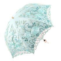 Guarda-chuva Honeystore Vintage Lace UV com proteção solar azul