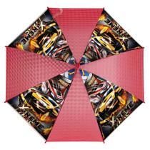 Guarda Chuva Infantil Com Apito Para Crianças Sombrinha Segura C/ Pontas Arredondadas Efeito Holográfico -Semax