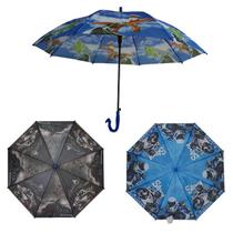 Guarda Chuva Infantil com apito para Menino: Abertura Automática Estampa Sortida Carro ou Moto