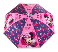 Guarda Chuva Infantil Rosa Flores Minnie 68x80cm - Disney